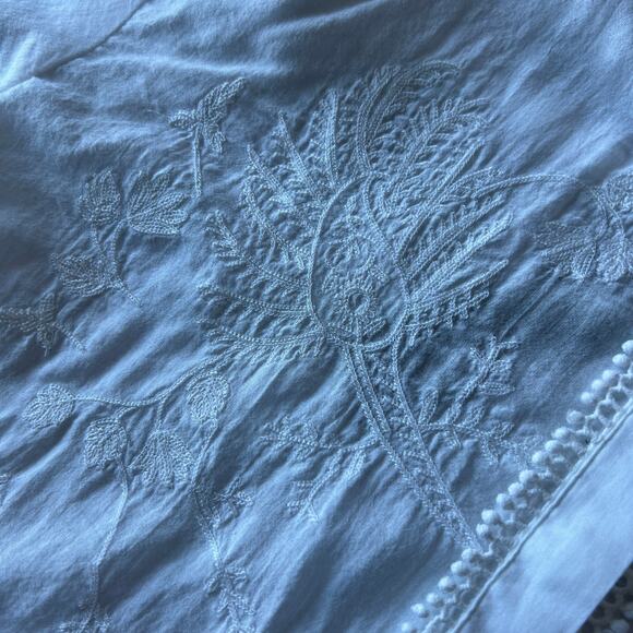 J Crew Embroidered Lace Trim Button Up Shirt In Cotton Voile Size 2 White FLAWS - Picture 16 of 16